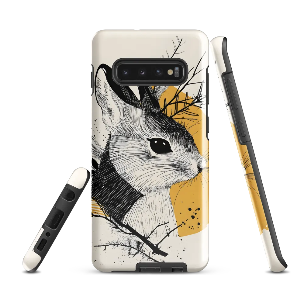 Ethereal Rabbit: A Study in Line Art | Phone Case |  S10 Plus | Tough Case | Glossy