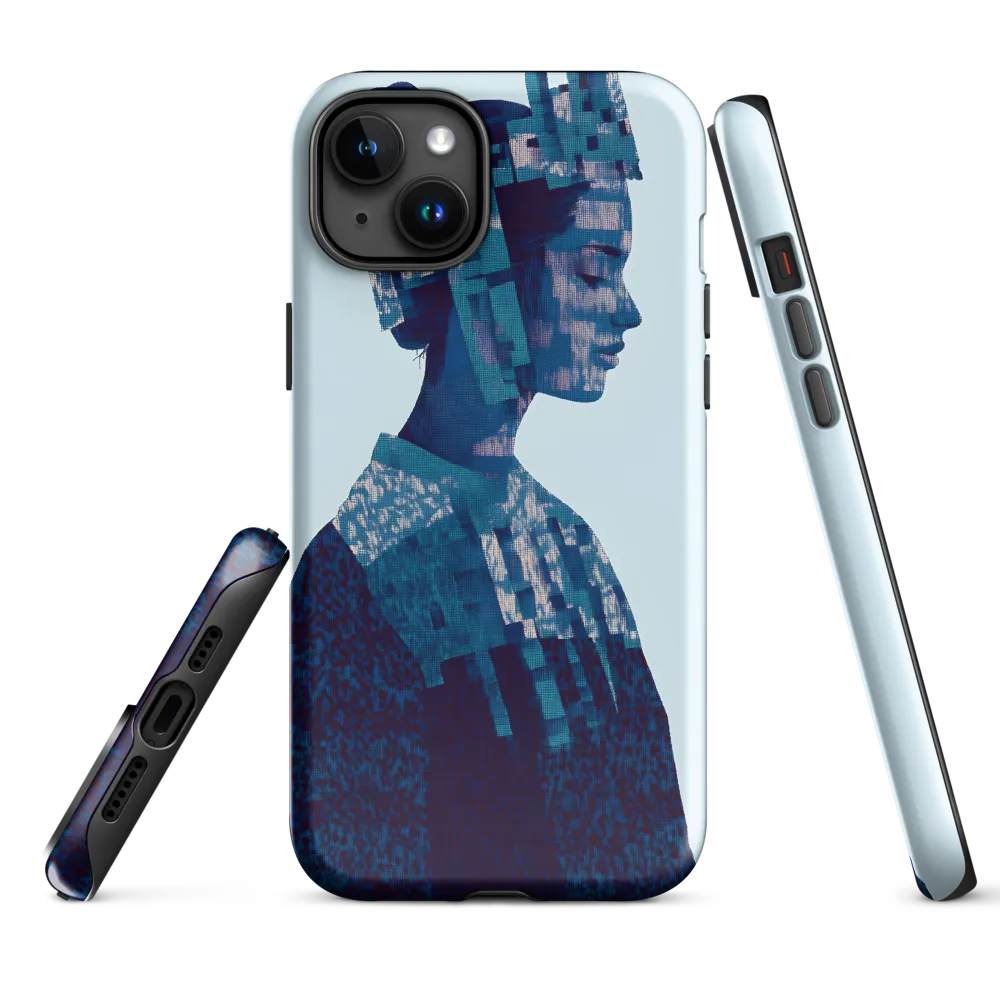 Digital Portrait in Abstract Blue