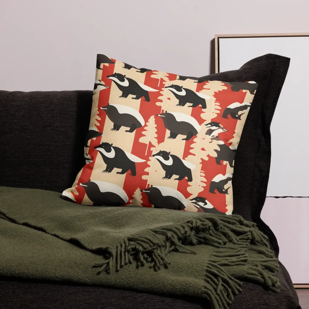 Wildlife Pattern: The Badger Tale | Pillow | 22″×22″