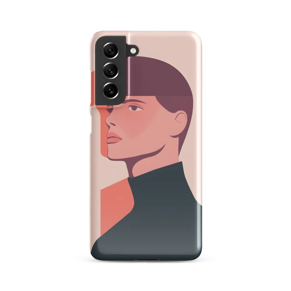 Contemplative Portrait in Minimalism | Phone Case |  S21 FE | Snap Case | Glossy