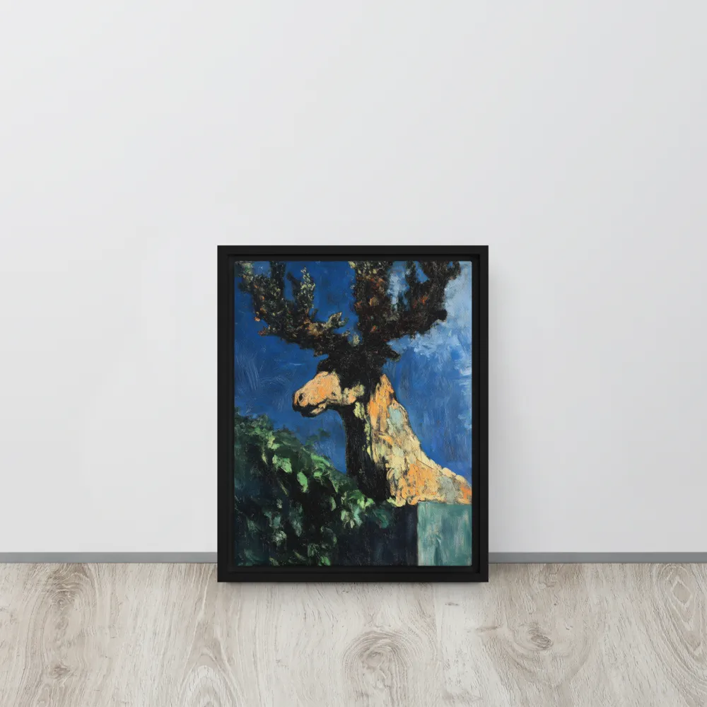 The Majestic Deer in Nature | Canvas with Black Frame | 11″×14″