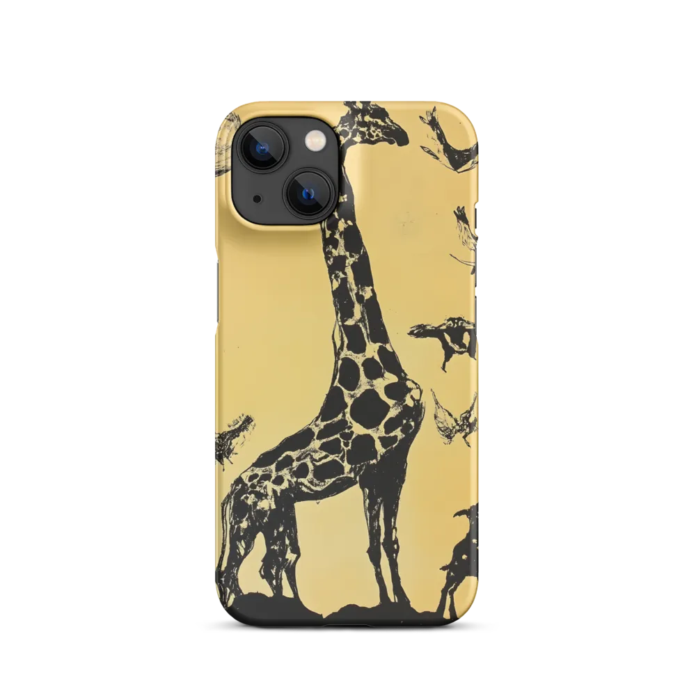 Whimsical Harmony of Giraffe and Birds