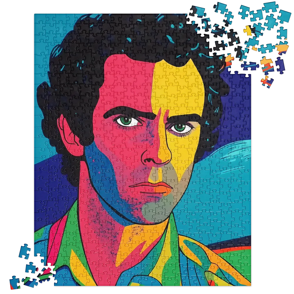 Electric Visage: A Portrait of Vibrance | Jigsaw Puzzle | 520 pieces