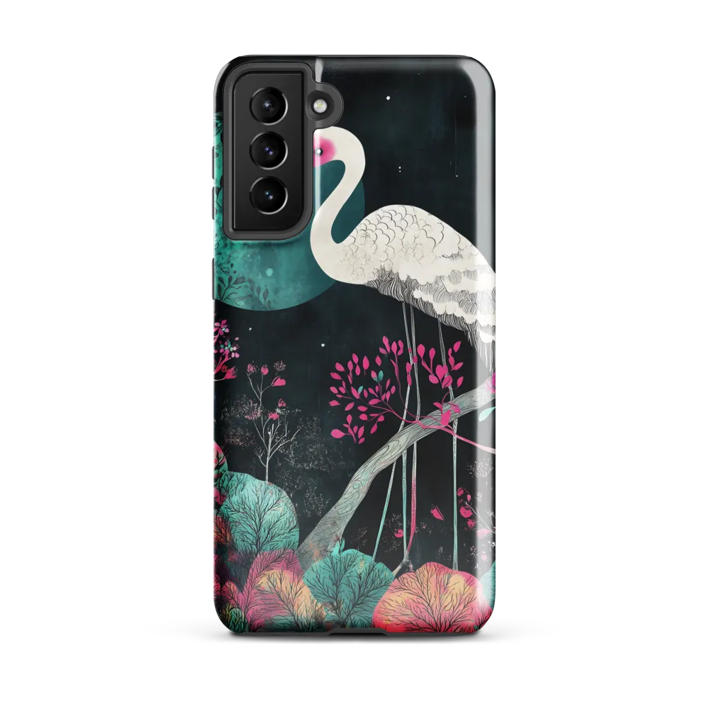Ethereal Presence: Heron in a Floral Dreamscape
