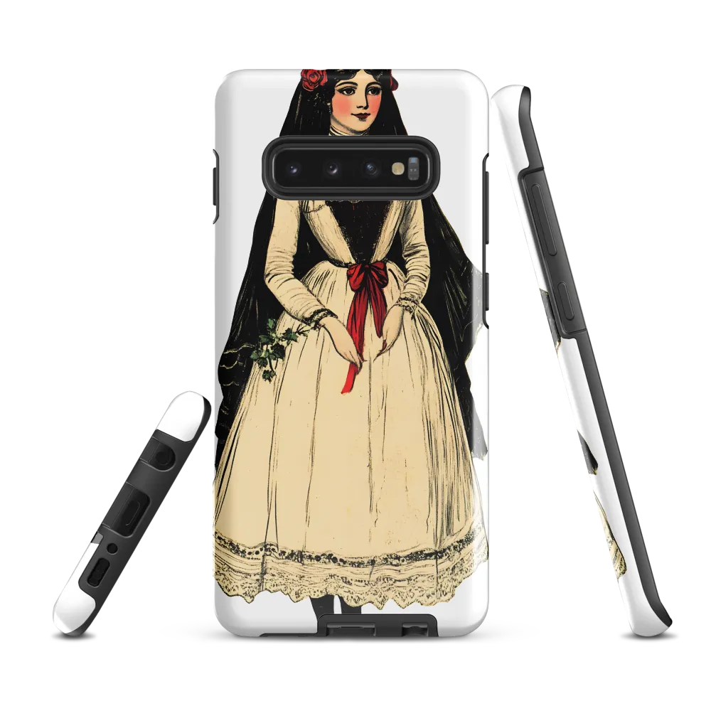 Elegance in Tradition: A Folk Portrait | Phone Case |  S10 Plus | Tough Case | Glossy