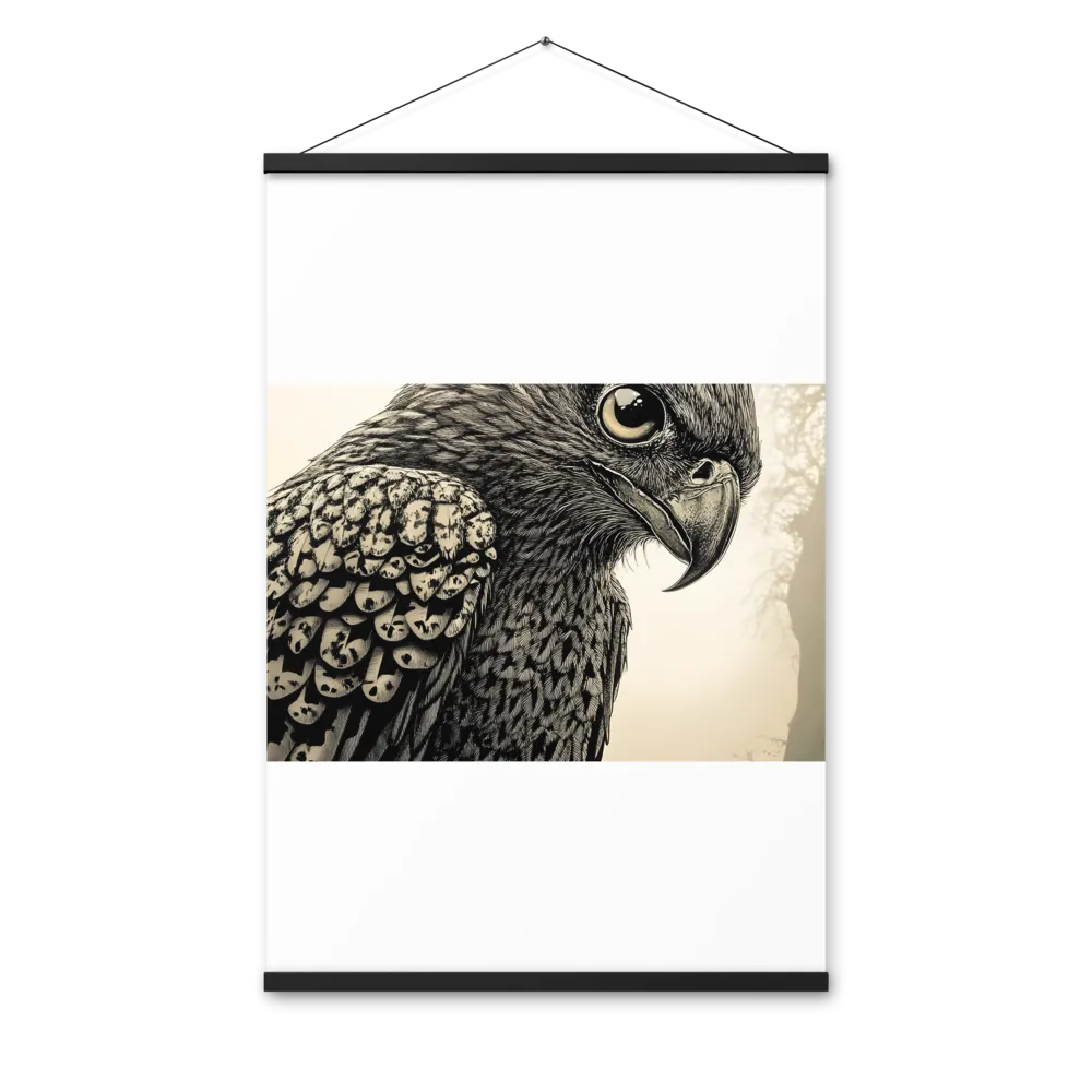 Majestic Owl in Detail | Poster With Black Wood Hanger | 24″×36″