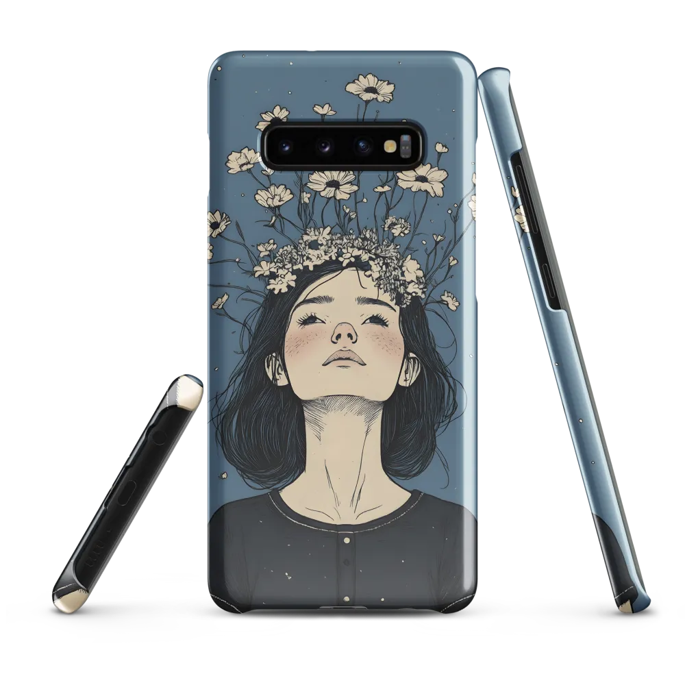 Floral Serenity: A Portrait of Tranquility | Phone Case |  S10 Plus | Snap Case | Glossy