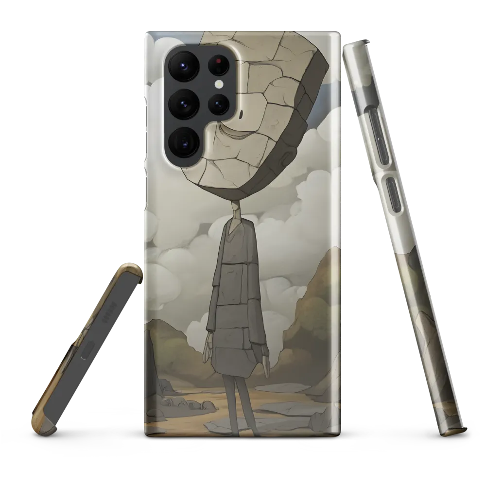 Whimsical Stone Figure in a Rocky Landscape | Phone Case |  S22 Ultra | Snap Case | Glossy