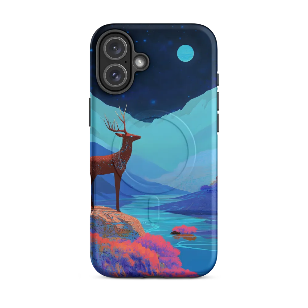 Moonlit Stag at the Cyan Lake