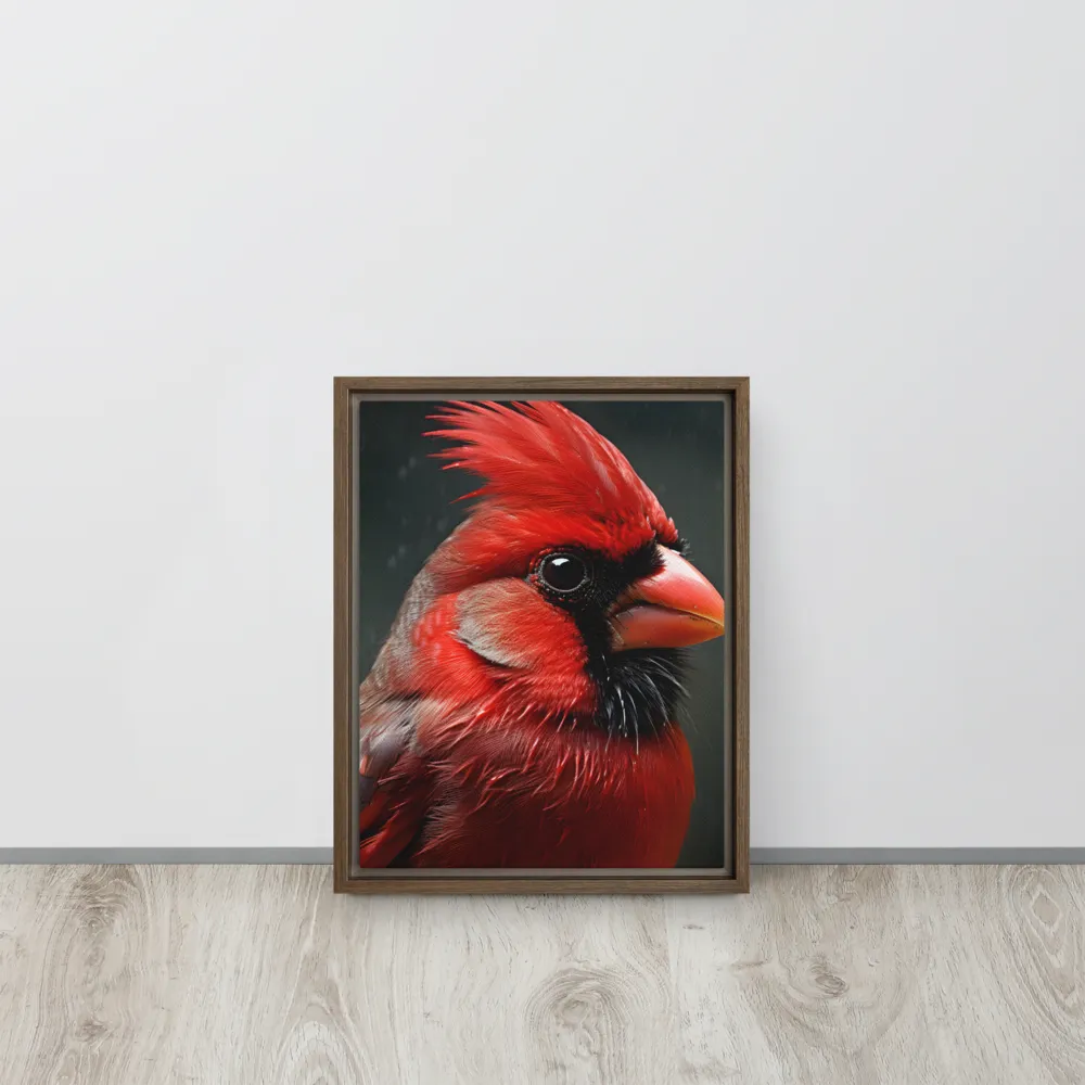 The Bold Cardinal | Canvas with Brown Frame | 11″×14″
