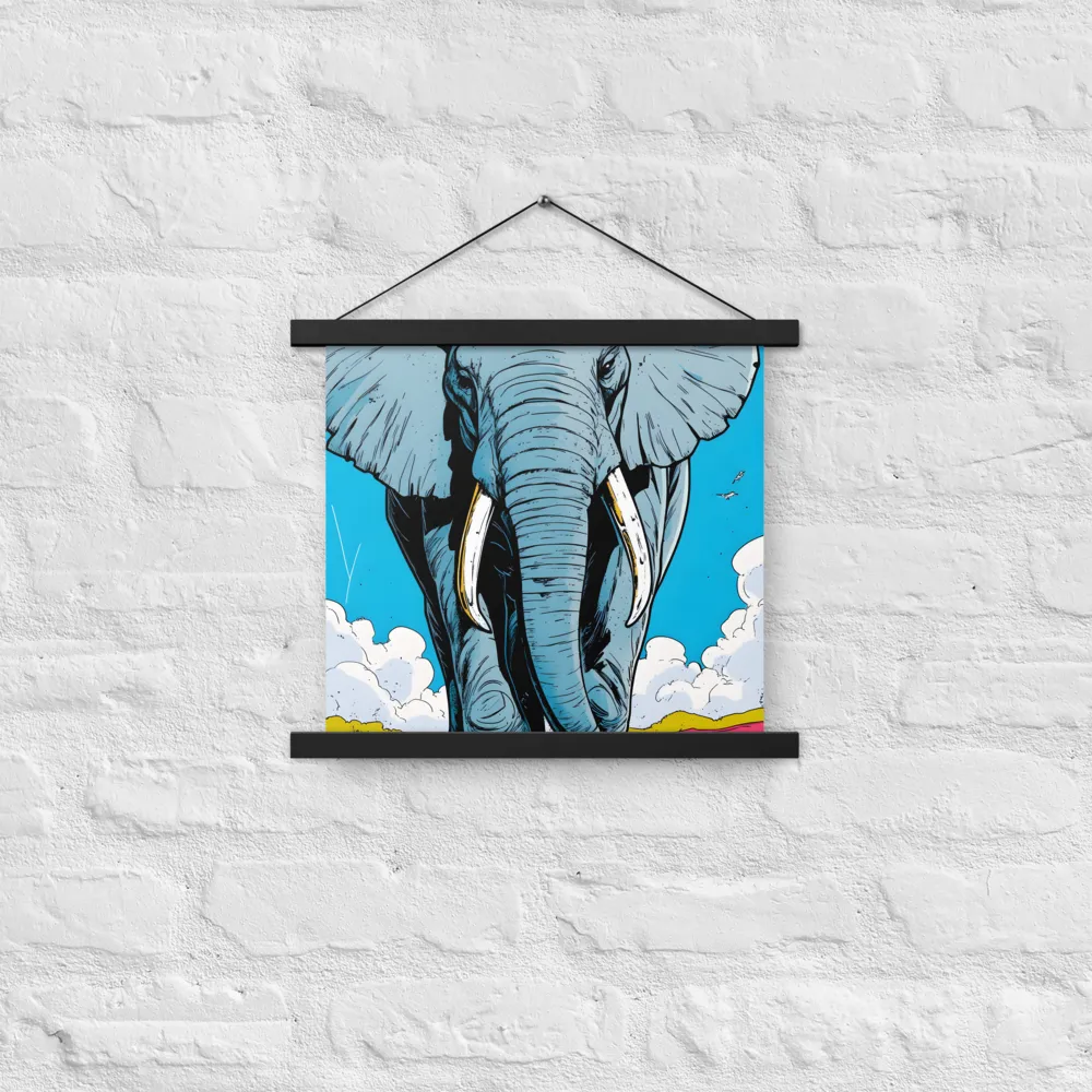Majestic Presence: The Elephant | Poster With Black Wood Hanger | 14″×14″