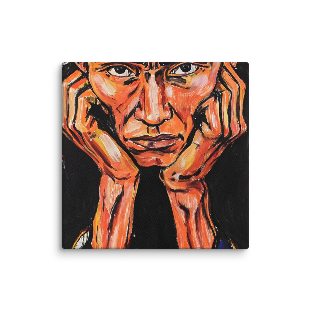 Contemplative Intensity: An Expressionist Portrait