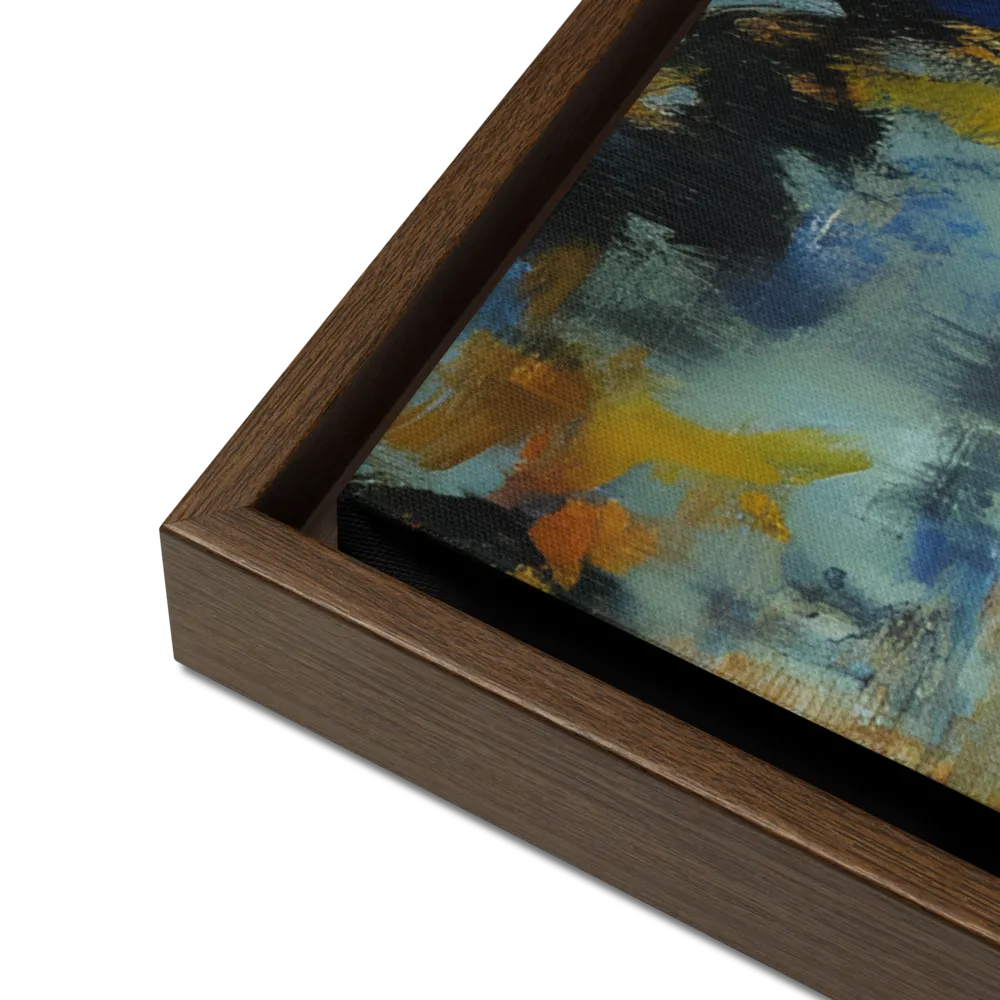 Contemplation Under the Night Sky | Canvas with Brown Frame | 24″×36″