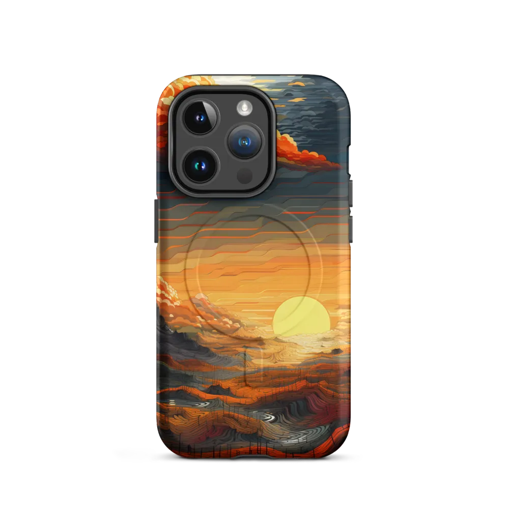 Ethereal Sunset: A Serene Landscape in Flowing Forms | Phone Case |  14 Pro | MagSafe® Tough Case | Matte