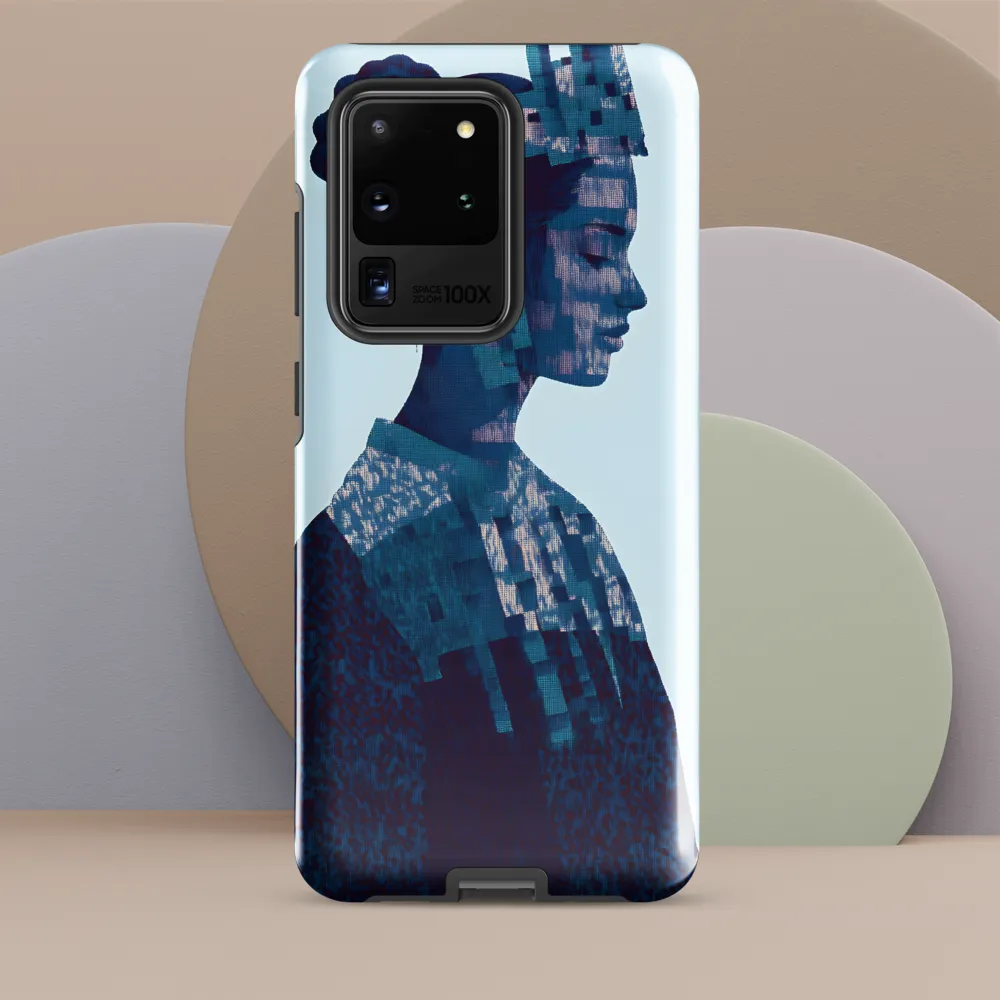 Digital Portrait in Abstract Blue