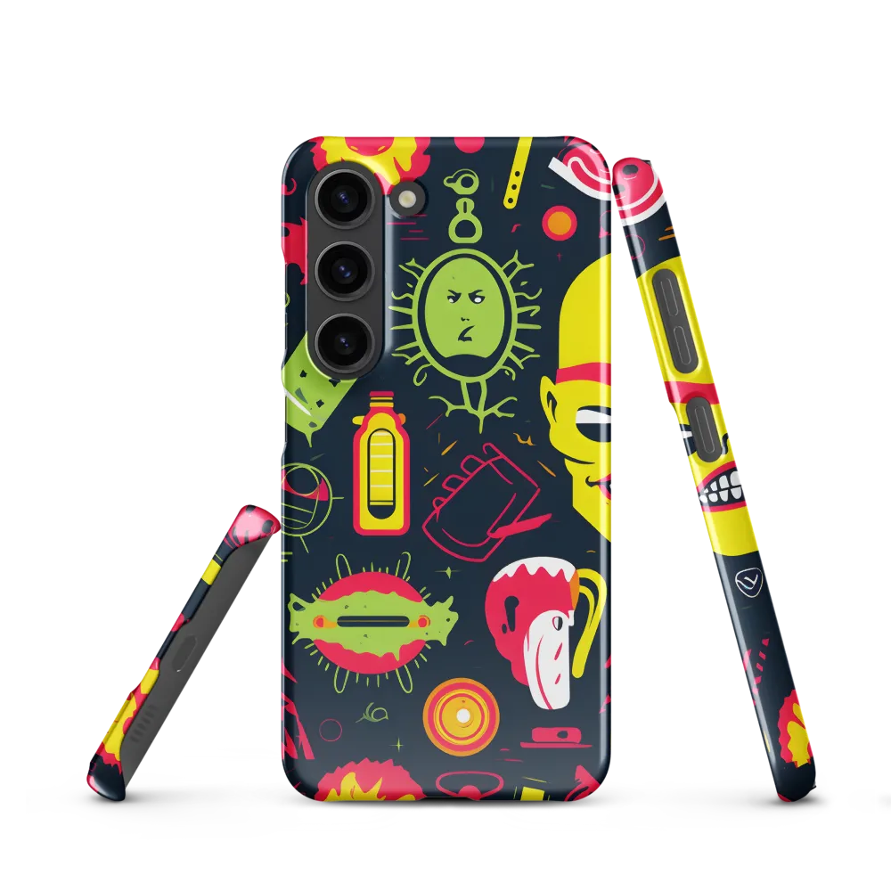 Neon Revelry: A Quirky Exploration of Modern Pop Art | Phone Case |  S23 | Snap Case | Glossy