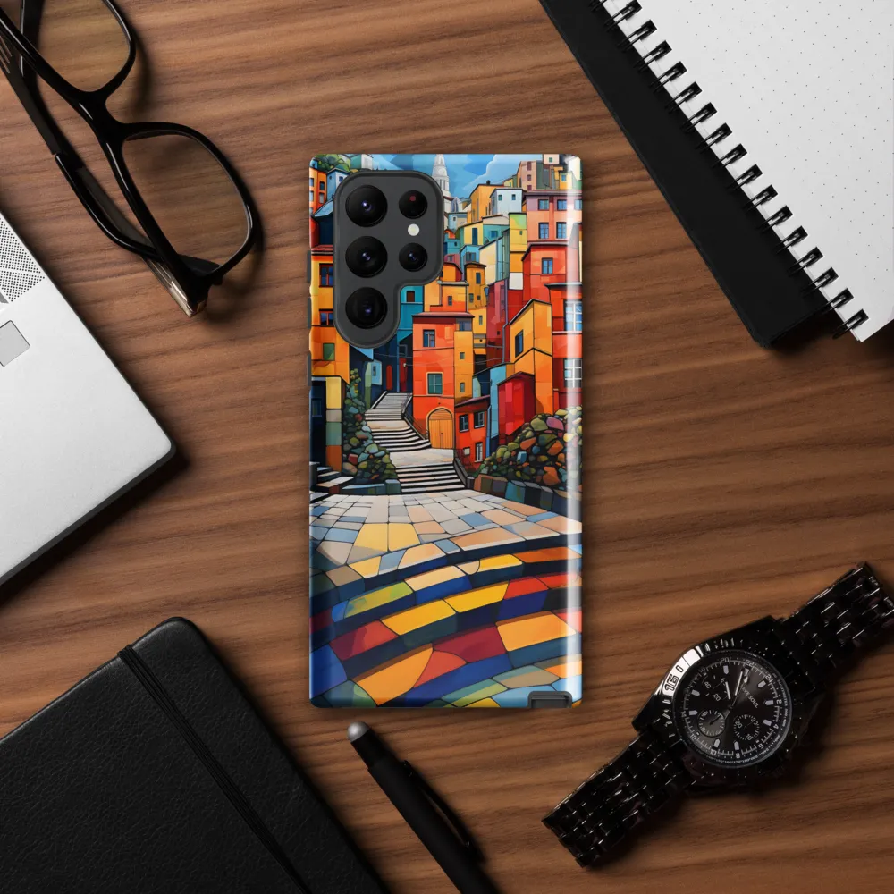 Vibrant Village: A Cubist Journey