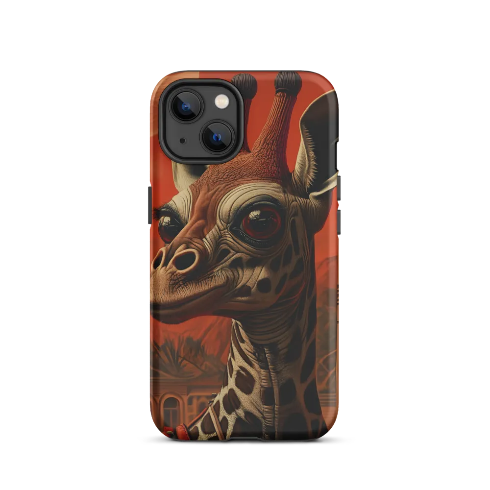 Whimsical Giraffe in an Orange Dreamscape