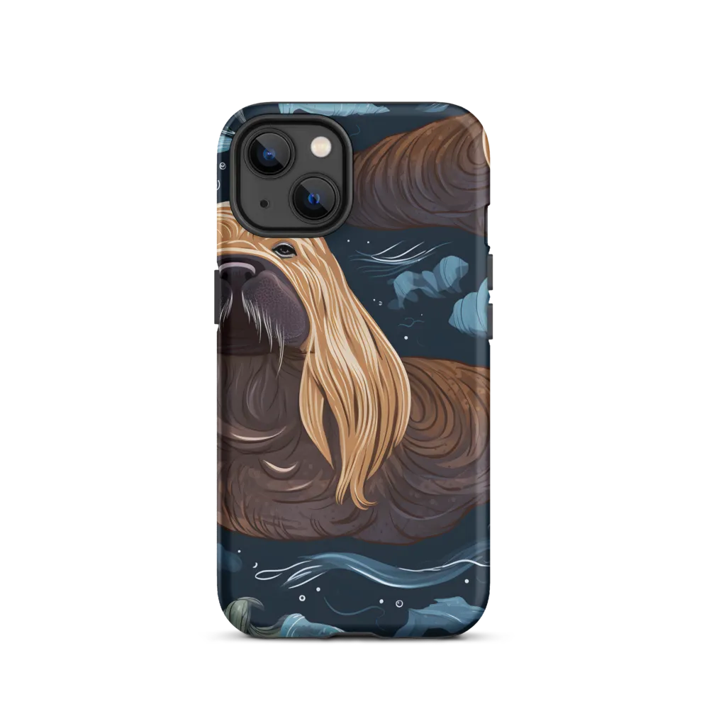 Whimsical Walruses in Deep Blue