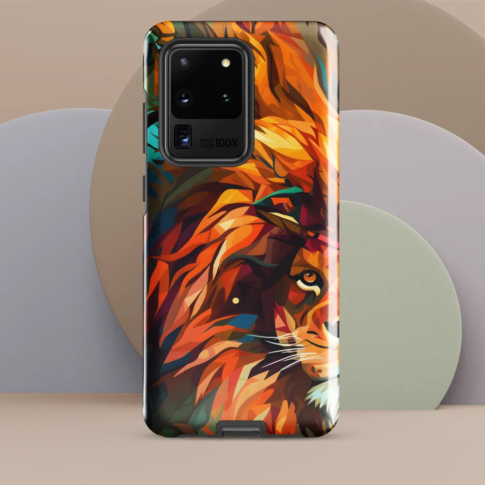 Majestic Gaze: The Polygonal Lion