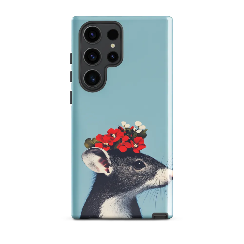 Whimsical Flora: A Mouse's Floral Crown | Phone Case |  S23 Ultra | Tough Case | Glossy