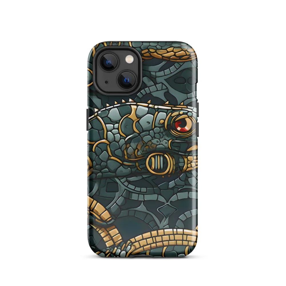 Reptilian Elegance: A Digital Art Nouveau Tapestry