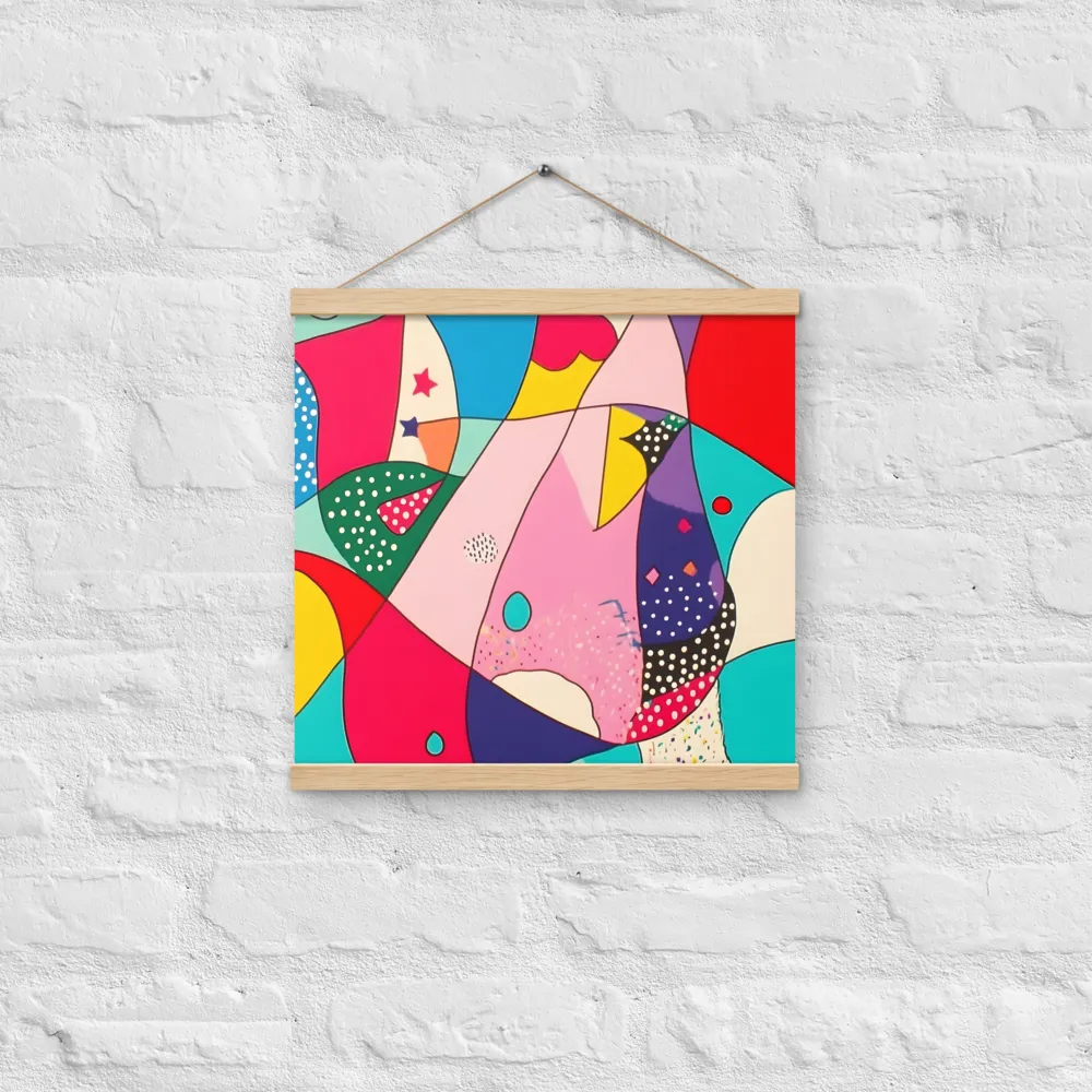 Playful Geometry in Color | Poster With Oak Wood Hanger | 16″×16″