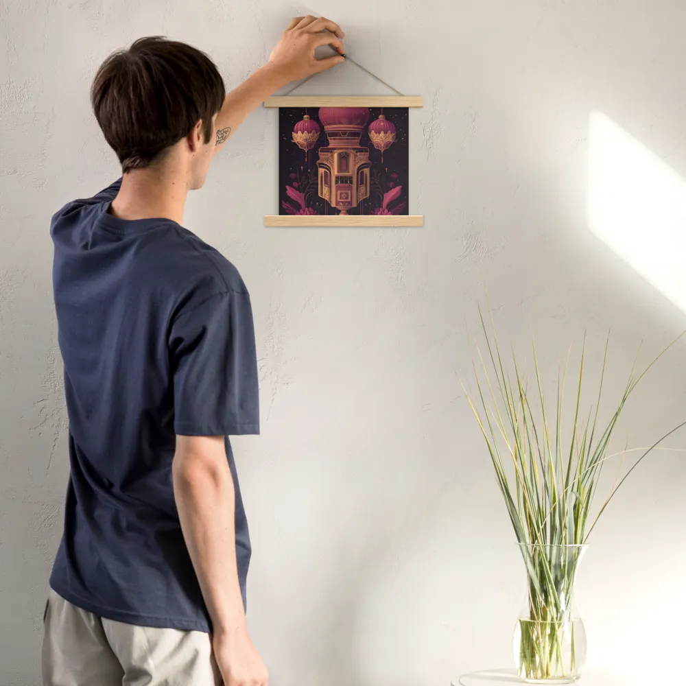 Ornate Harmony: A Digital Floral Architecture | Poster With Oak Wood Hanger | 10″×10″