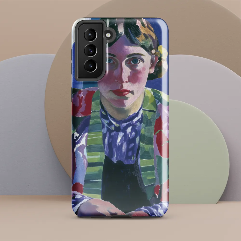 Vibrant Gaze: A Modernist Portrait