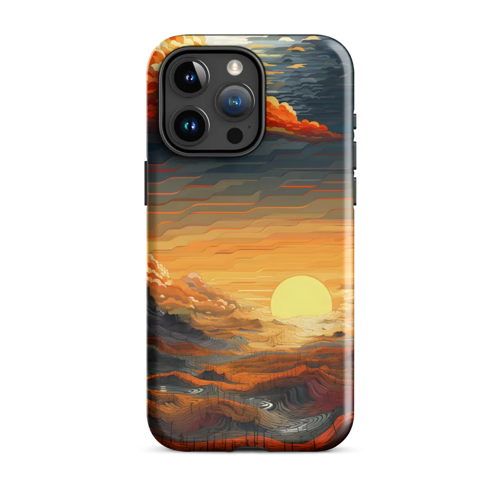 Ethereal Sunset: A Serene Landscape in Flowing Forms