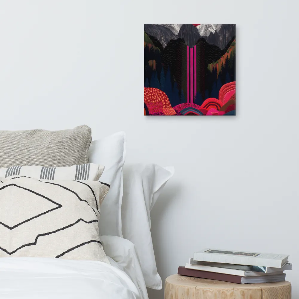 Ethereal Cascade: A Surreal Landscape | Canvas | 16″×16″