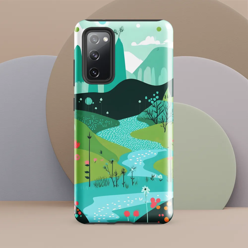 Whimsical River in a Lush Landscape