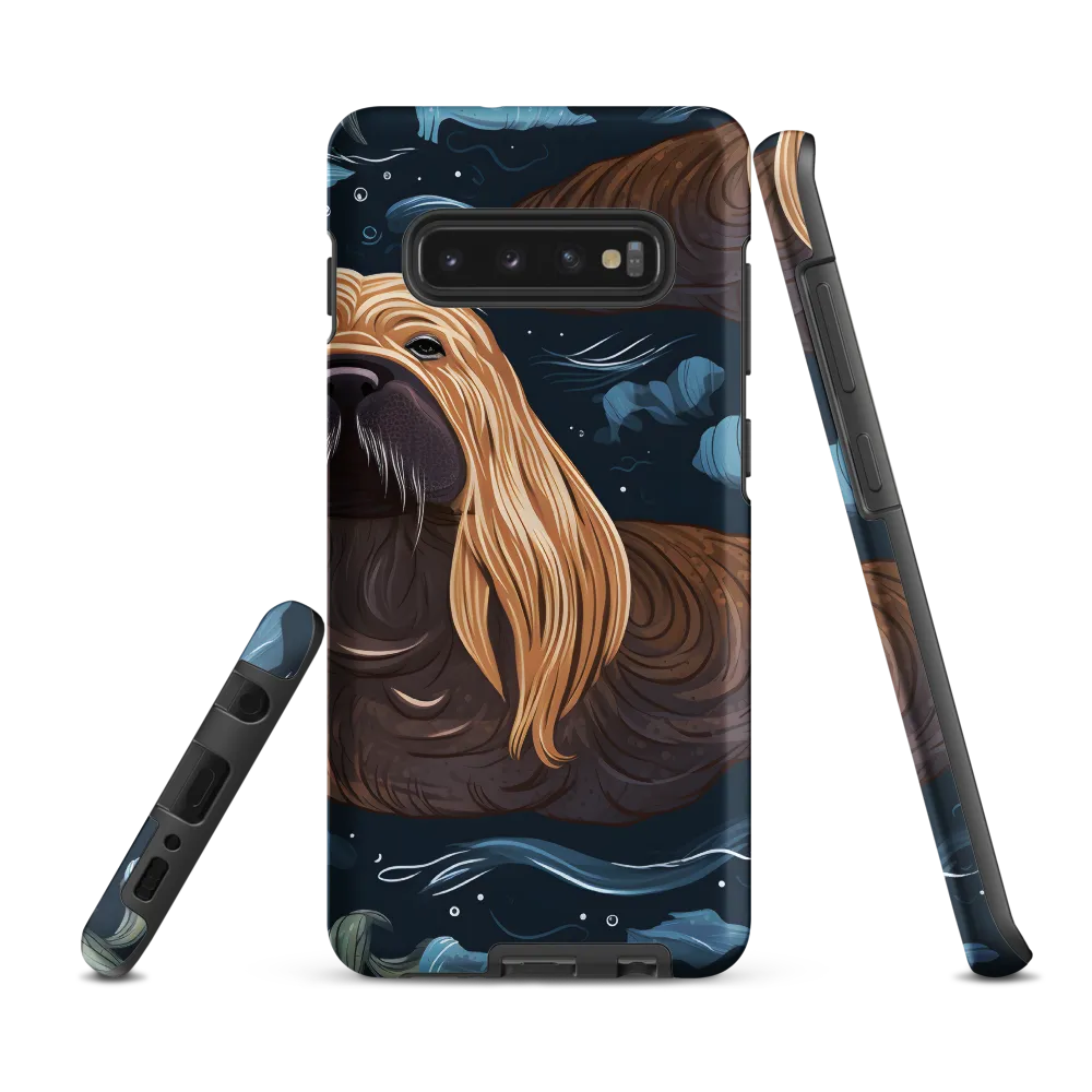 Whimsical Walruses in Deep Blue