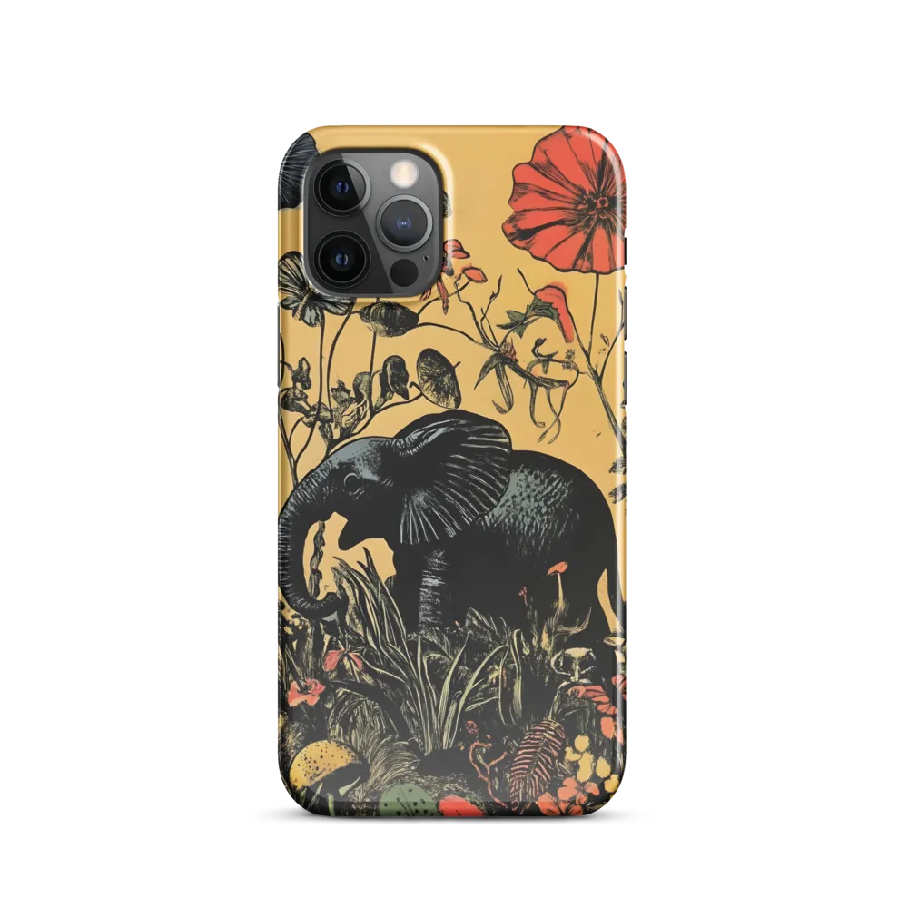 Floral Majesty: The Elephant's Sanctuary | Phone Case |  12 Pro | Snap Case | Glossy