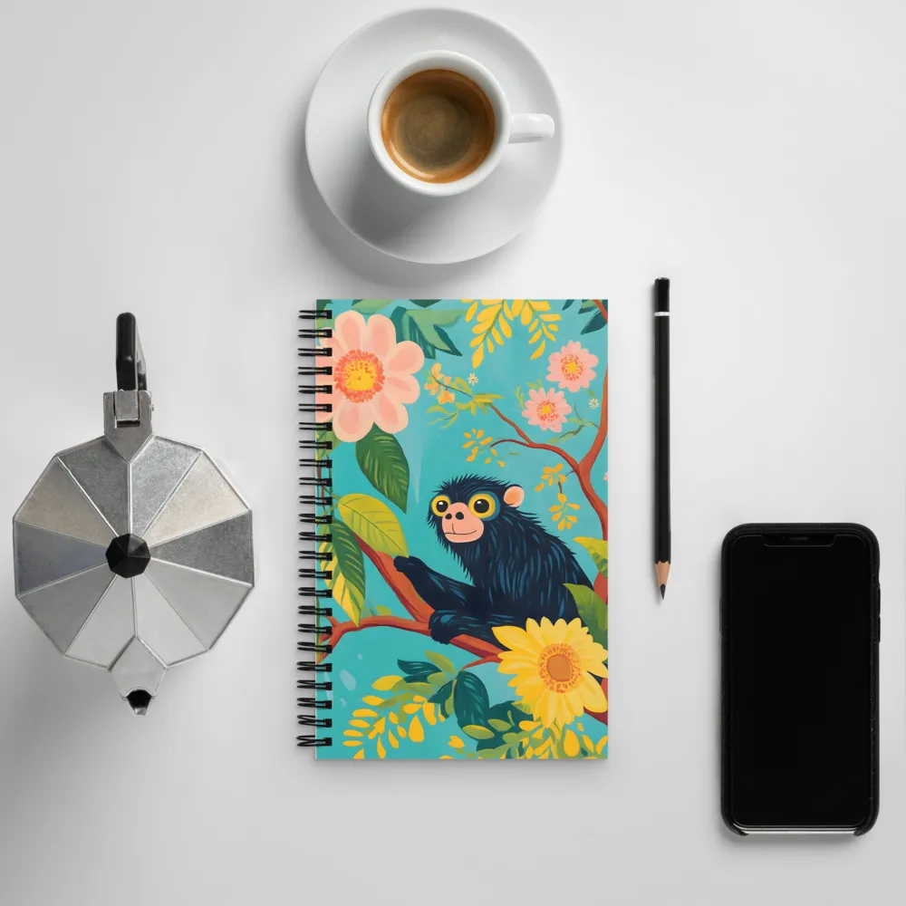 Joyful Encounter in a Floral Paradise | Spiral Notebook