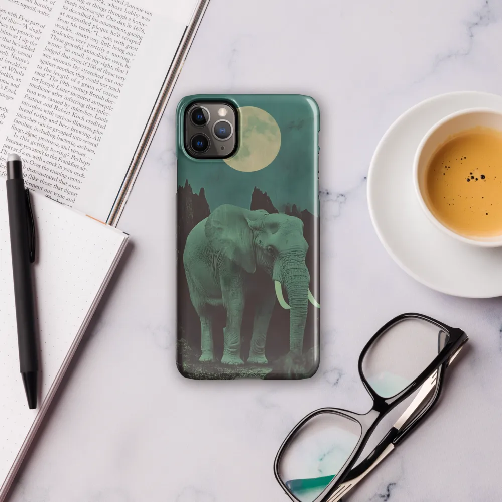 Ethereal Presence: Elephant Under a Full Moon | Phone Case |  11 Pro Max | Snap Case | Glossy