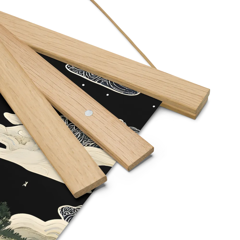 Whispers of the Pagoda | Poster With Oak Wood Hanger | 14″×14″