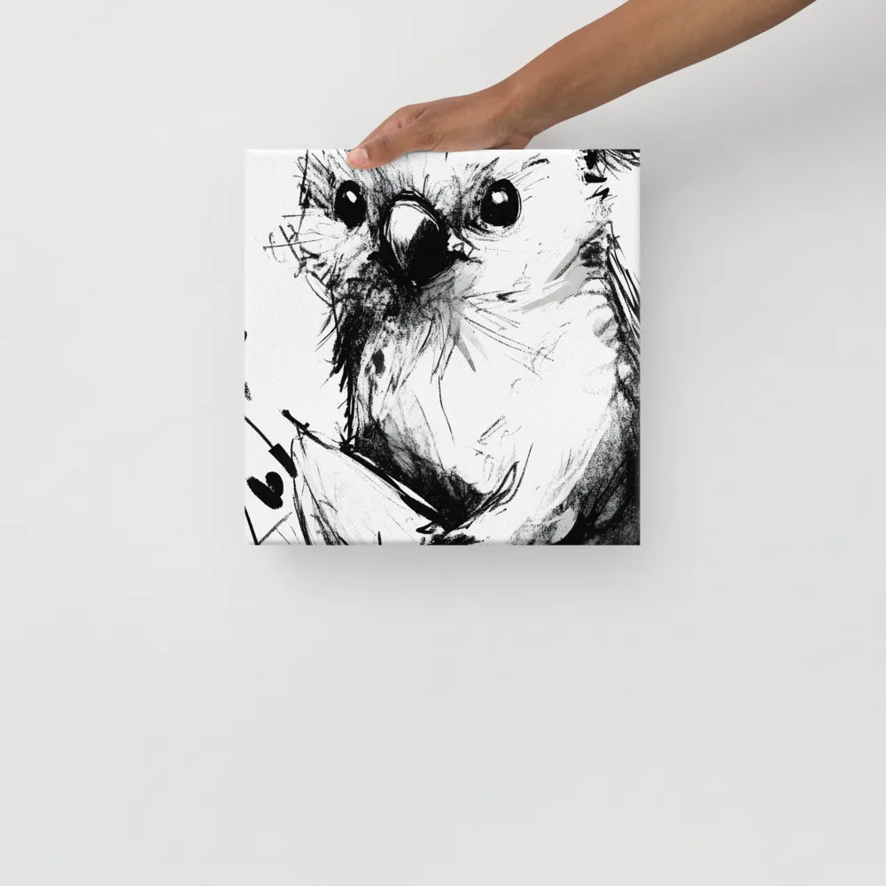 Whimsical Koala in Ink | Canvas | 12″×12″