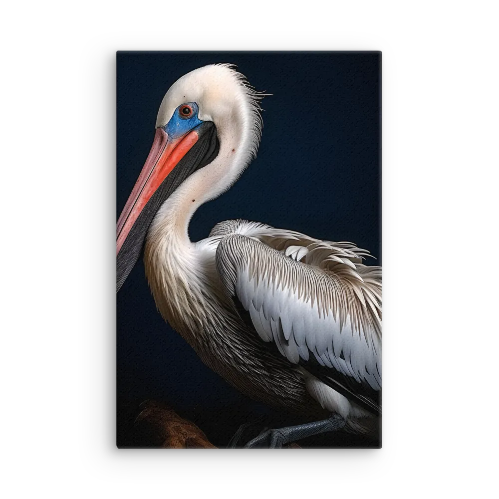 Majestic Pelican Portrait | Thin Canvas | 12″×18″