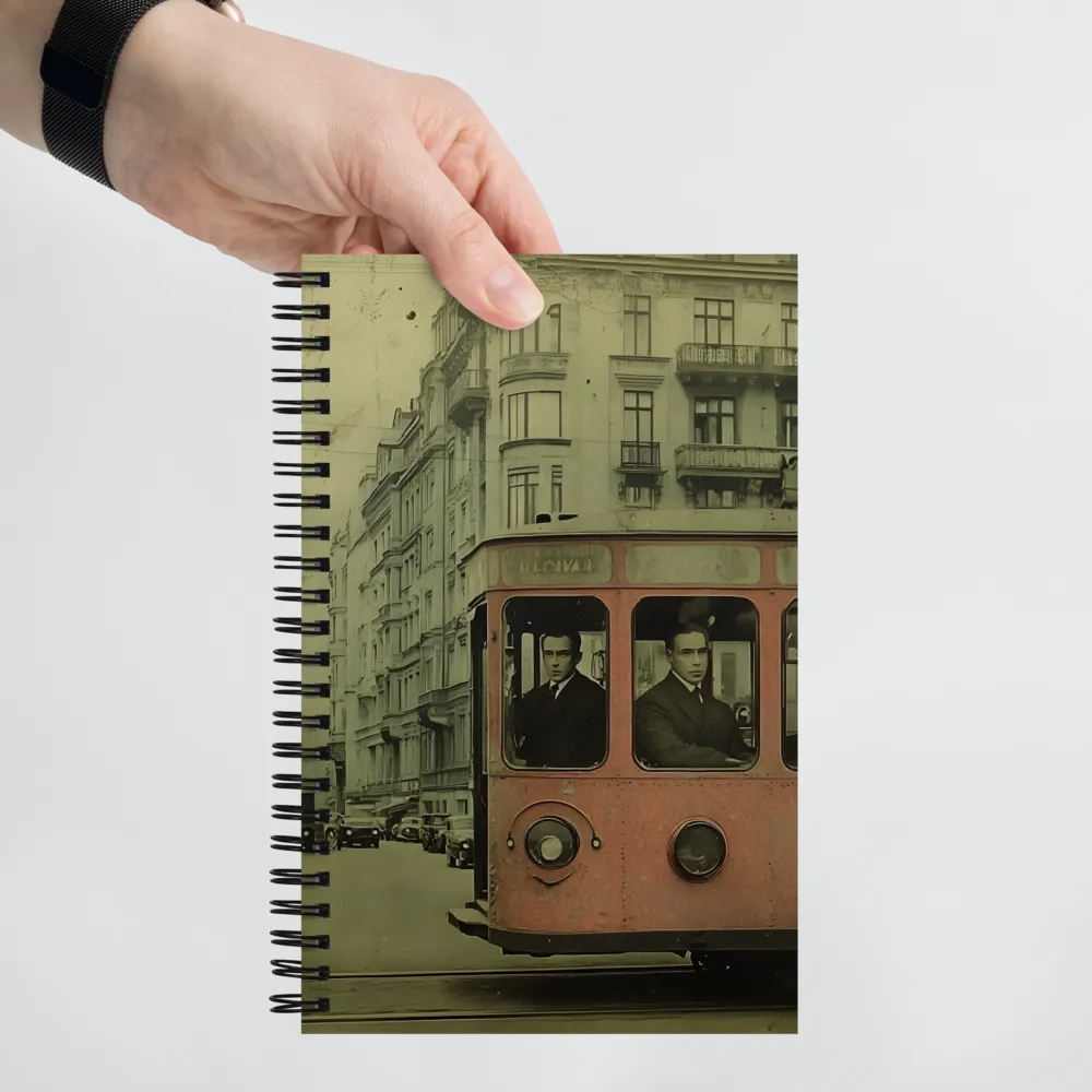 Echoes of the Past: A Tram's Journey Through Time | Spiral Notebook