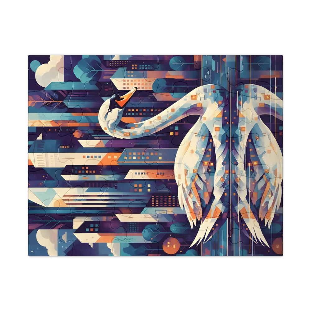 Urban Swan 
 Jigsaw Puzzle in Tin Box