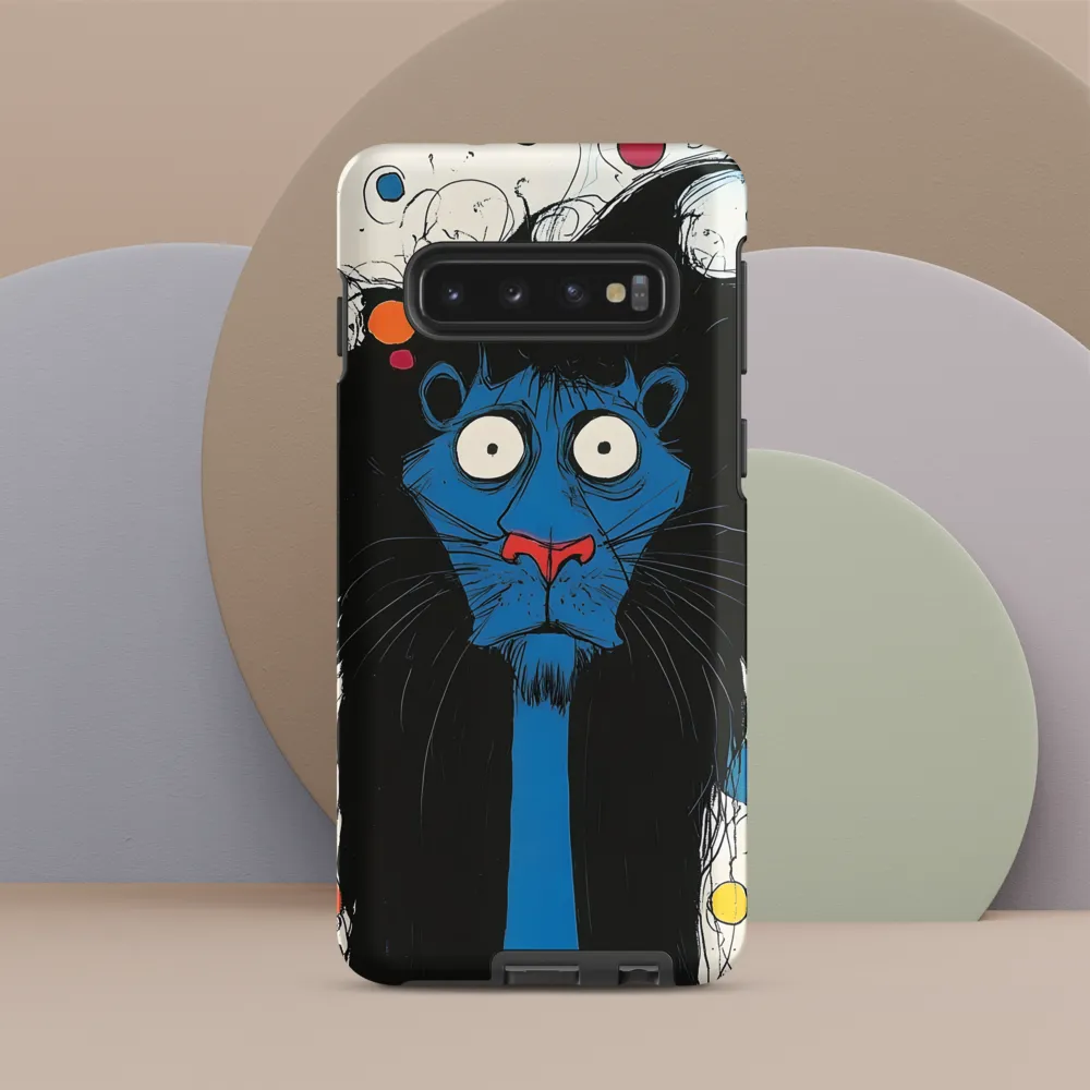 Whimsical Blue Lion