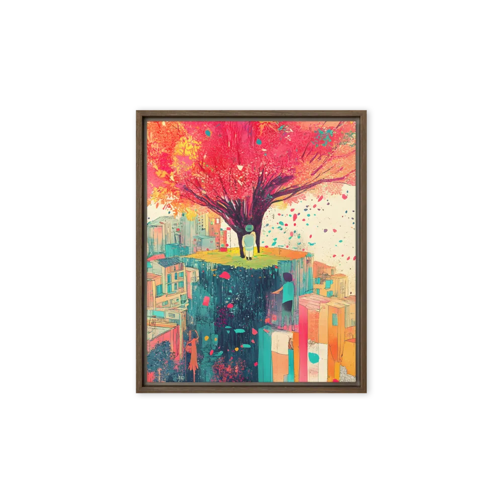 Whispers of Urban Dreams | Canvas with Brown Frame | 8″×10″