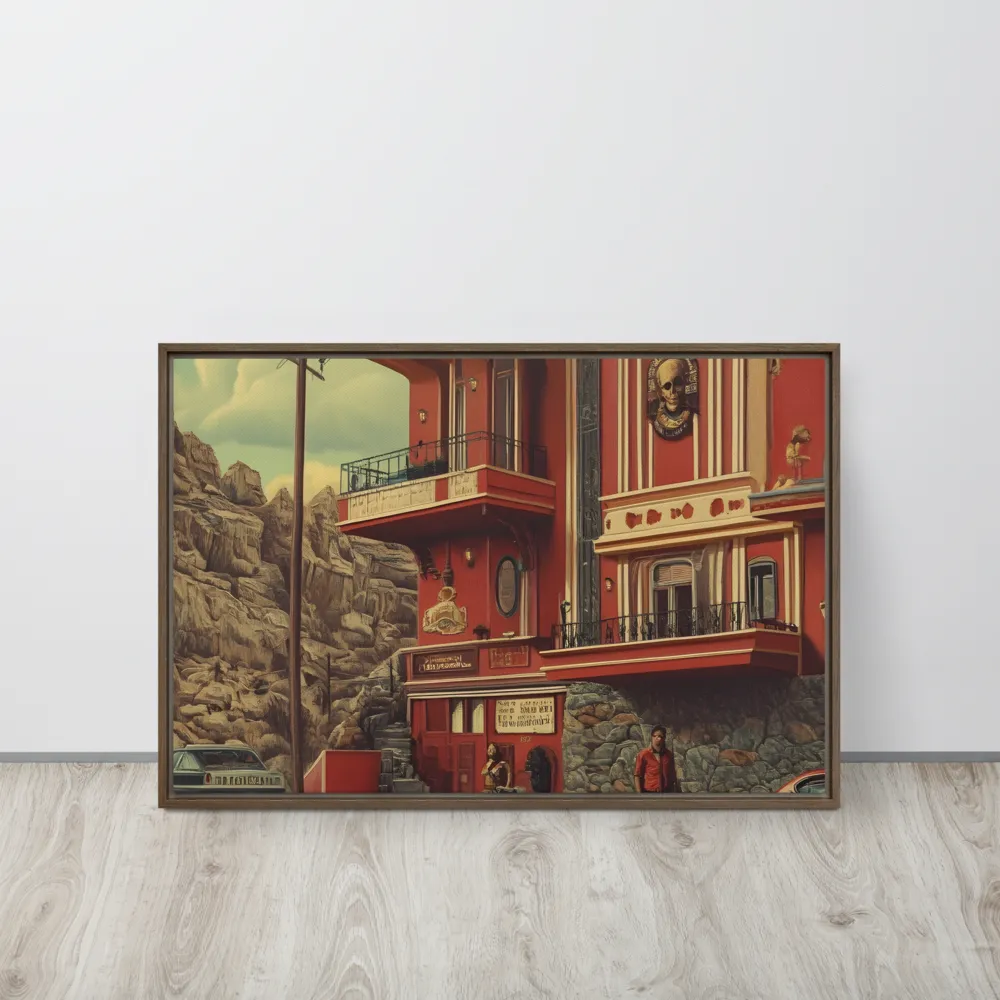 Retro Urban Dreamscape | Canvas with Brown Frame | 20″×30″