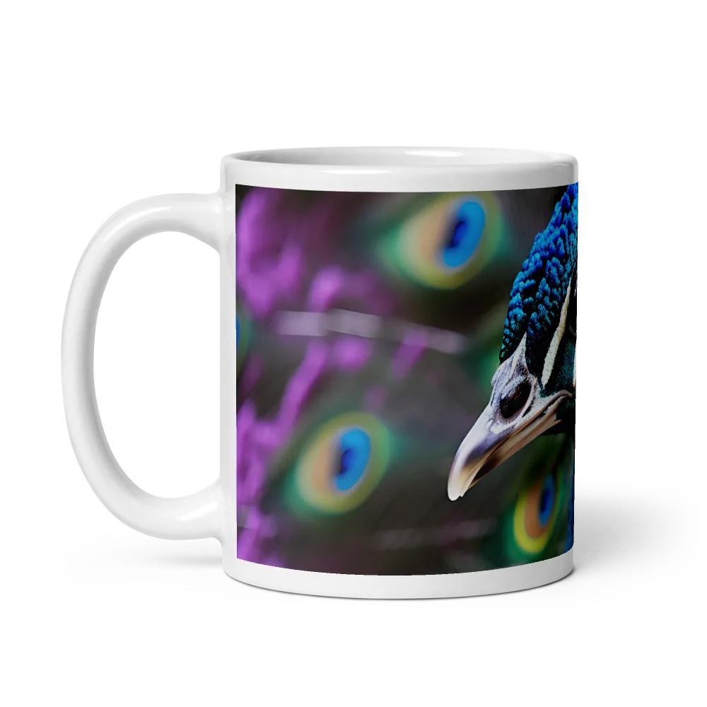 Regal Plumage: The Peacock's Splendor | Mug with White inside | 11 oz