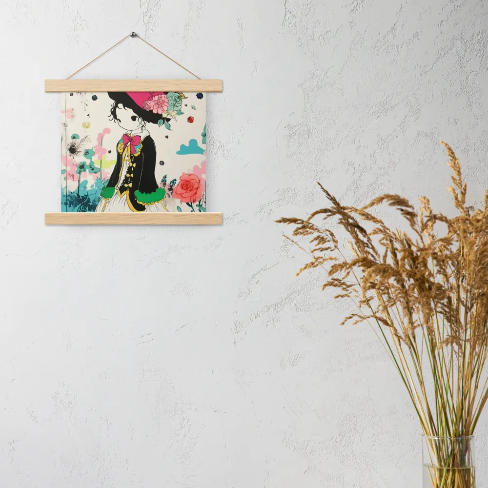 Whimsical Garden Reverie | Poster With Oak Wood Hanger | 10″×10″