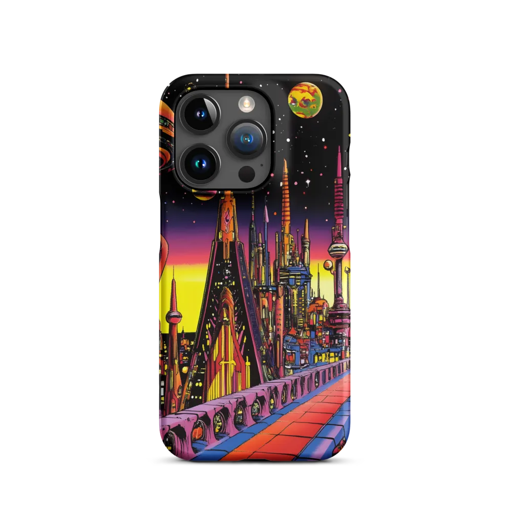 Futuristic Cosmos: A Journey Through Neon Cities | Phone Case |  15 Pro | Snap Case | Matte