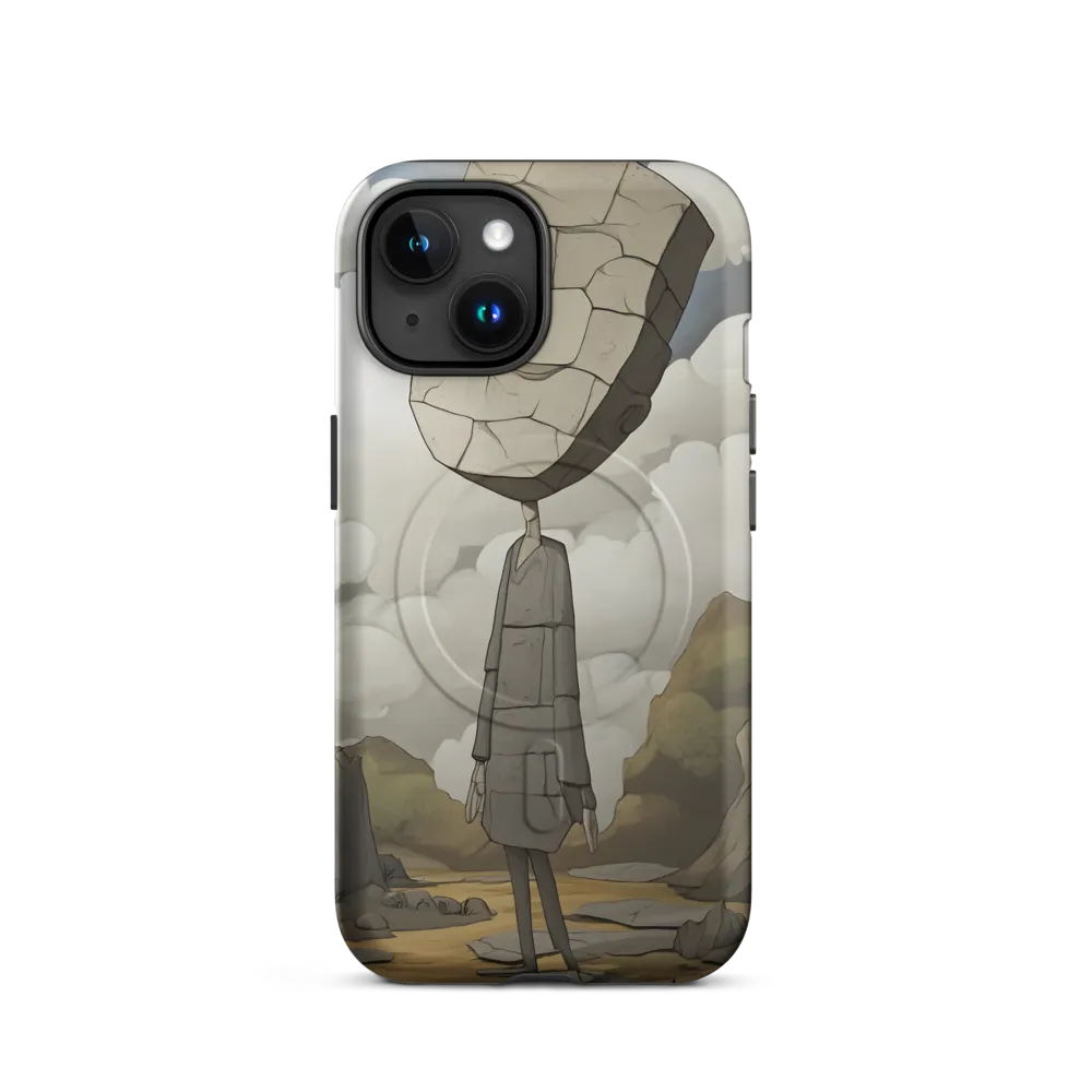 Whimsical Stone Figure in a Rocky Landscape | Phone Case |  15 | MagSafe® Tough Case | Matte