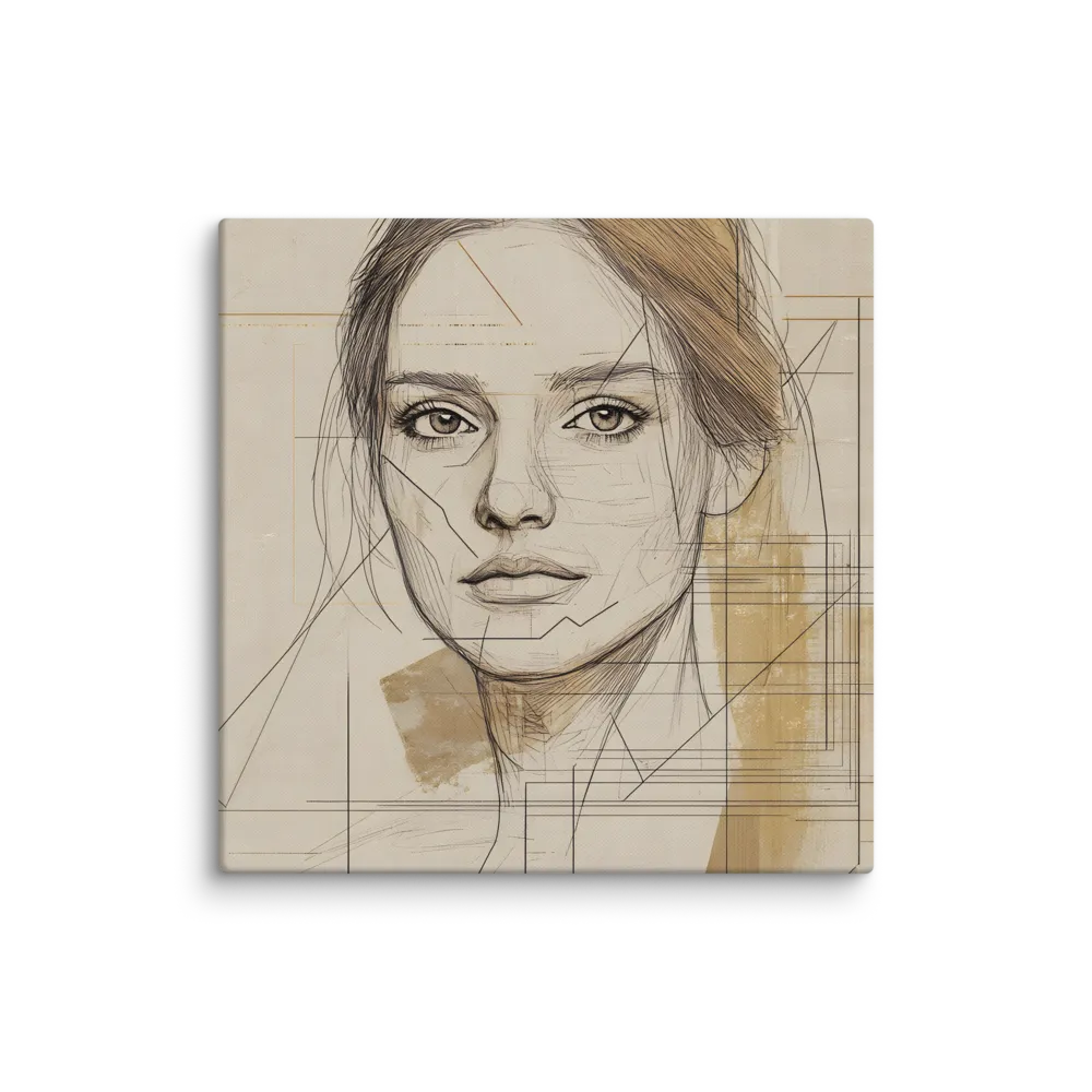 Geometric Elegance: A Modern Portrait | Canvas | 32″×32″