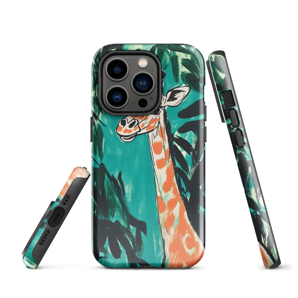 Curious Giraffe in Lush Greenery | Phone Case |  14 Pro | Tough Case | Glossy